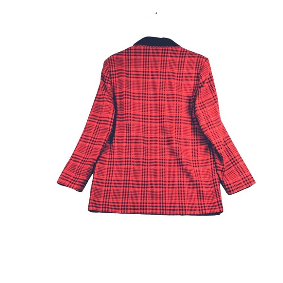 VTG Boxy Cut Blazer Size 12 Celtic Plaid 2 Button Velvet Collar Preppy Old Money - Picture 3 of 10